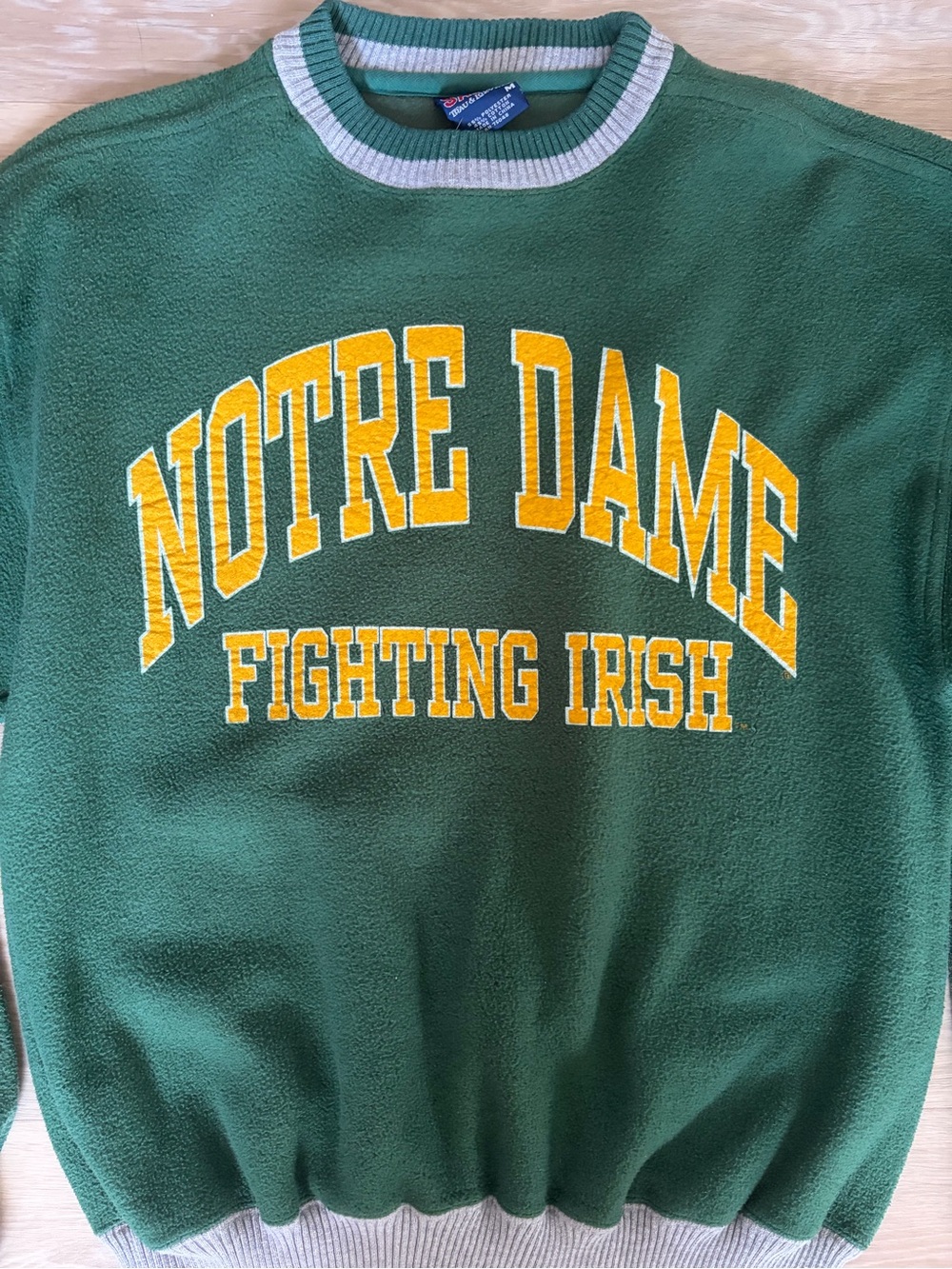 Vintage 90s Notre Dame Fighting Irish Savvy Fleece Sweatshirt M - Picture 3 of 6